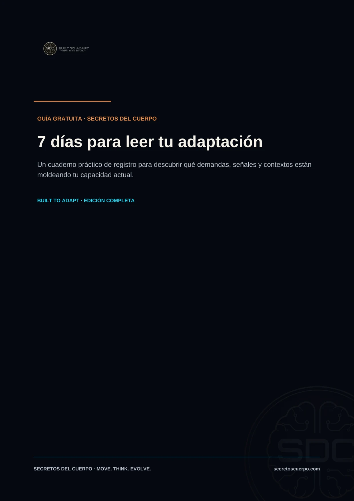 Portada del recurso gratuito «7 días para entender a qué te estás adaptando»
