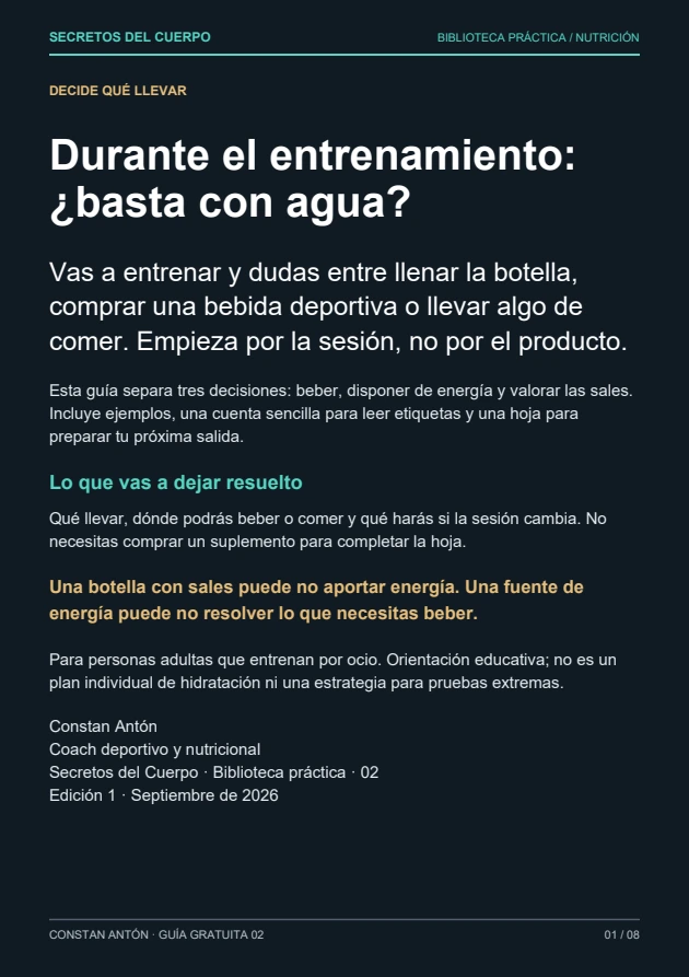 Portada del recurso gratuito «Durante el entrenamiento: ¿basta con agua?»